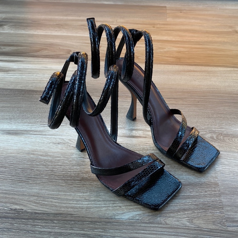 ASOS Black snake skin heels